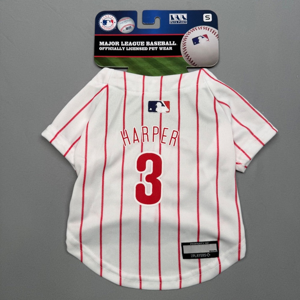 Pets First MLB Officially Licensed Philadelphia Phillies Harper Dog Jersey Sz S